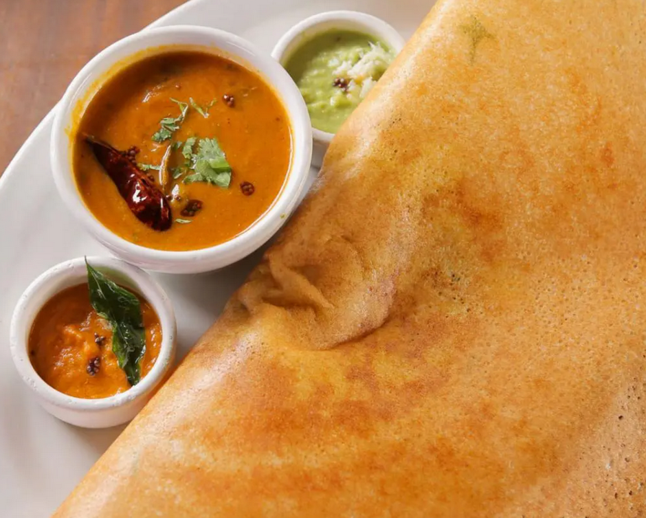 Dosa with Coconut Chutney